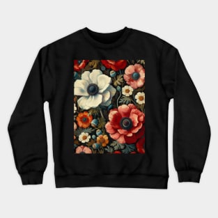 anemone and poppy flower pattern 1 Crewneck Sweatshirt